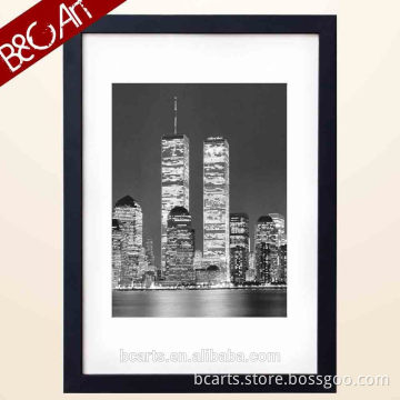 Modern city scenery oil painting black white of interior wall art decoration famous building painting